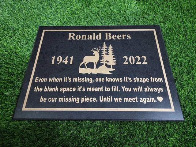 Memorial Human Grave Headstone Marker Black Granite Deer Clip Art Cemetery Stone