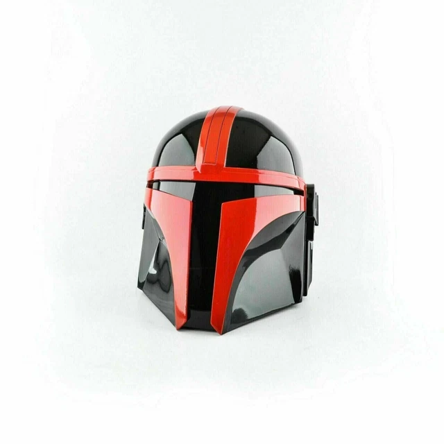 Mandalorian Custom Helmet Boba Fett Steel LARP Costume Black Red Series War Prop