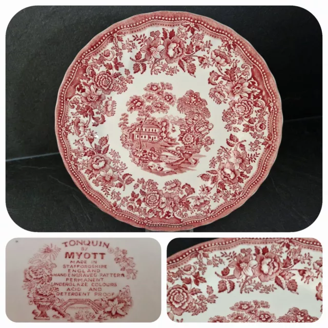 MYOTT ⚜️ Tonquin Red Rot ⚜️ Speiseteller Teller  Ø25,5 ⚜️ Staffordshire England