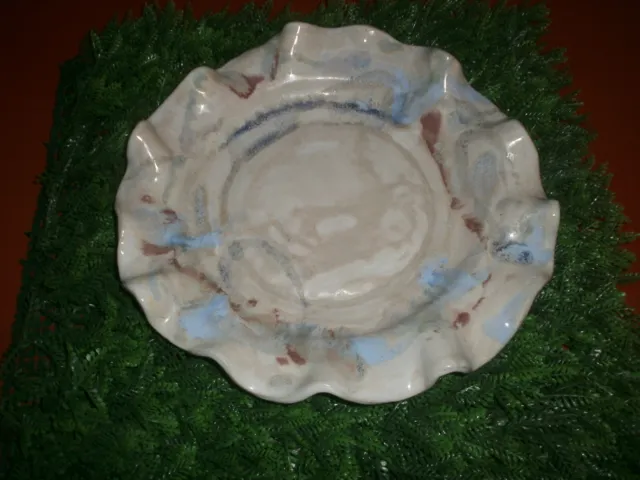 wundervolle Obstschale Keramik Handarbeit warme Farben Unikat 2,6 Kg Dm 36 cm