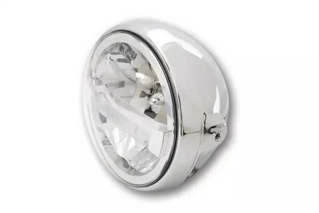 Highsider 7 Pouces Phares LED British - Style Type 4 Chrome