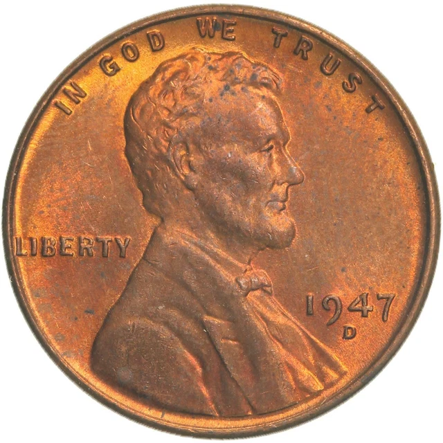 1947 D Lincoln Wheat Cent Uncirculated Penny US Coin