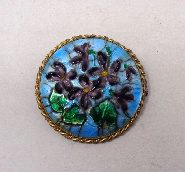 Ancienne broche pendentif oiseau en argent 950 émaux superbe bijou