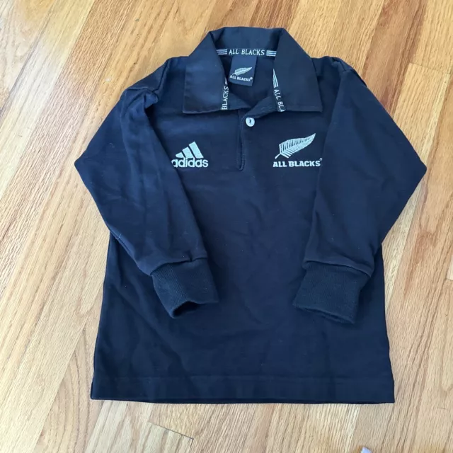 ALL BLACKS Rugby Jersey Top Adidas Kids size 4. New Zealand