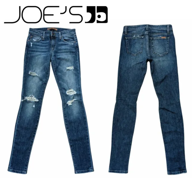 Joes Jeans "The Icon Skinny" - Mid Rise Skinny - Stretch Distressed - Size: 24