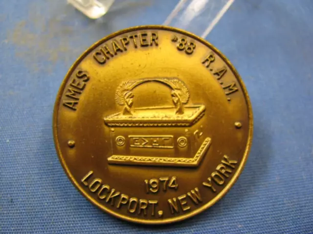 Lockport Ny Anes Masonic #88 Penny Token Medal