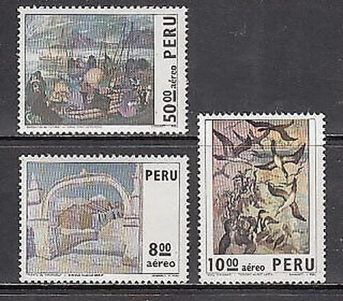 Peru - Luft Yvert 375/7 MNH Gemälde