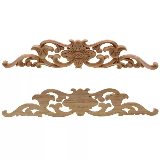 Vintage Floral Wood Carved Corner Applique Wooden Carving Decals Furniture Door