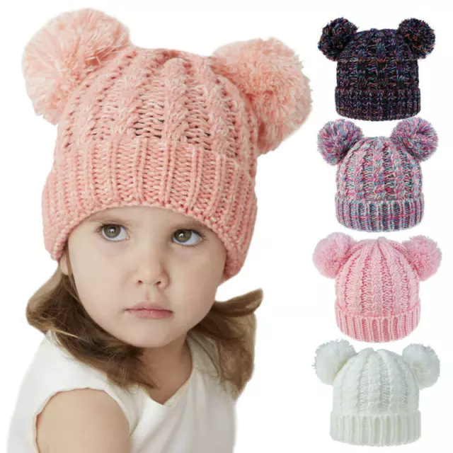 NEW Toddler Kids Baby Girl Infant Winter Warm Crochet Knitted Hat Beanie Cap