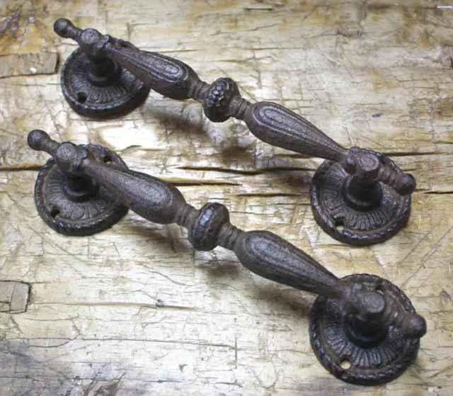 24 HUGE Cast Iron Antique Style RUSTIC Barn Handle Gate Pull Shed Door Handles 3