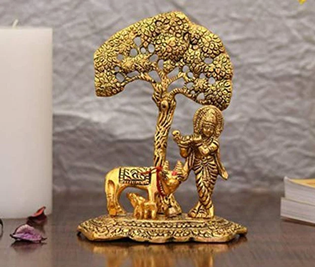 Sri Krishna Culture Statuetta Mucca Kamdhenu Gau Mata In Polyresin, Multicolore, 16,5 Cm – Decorazione Tempio E Regalo Spirituale - 5