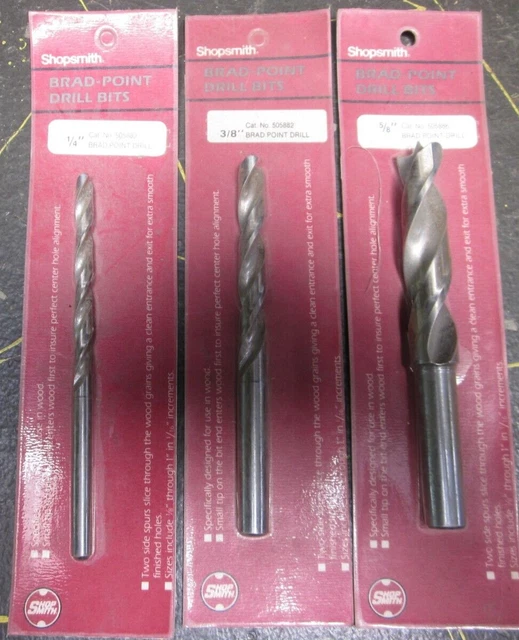Piezas, accesorios ShopSmith Mark V - brocas de punto de soldadura, lote de 3