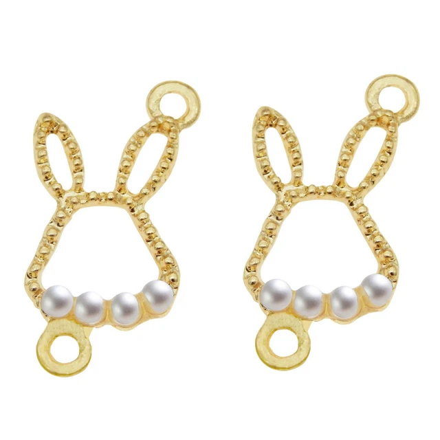 20 Stück Gold Legierung Perle Kaninchen Verbinder Anhänger Schmuck DIY Zubehör 2