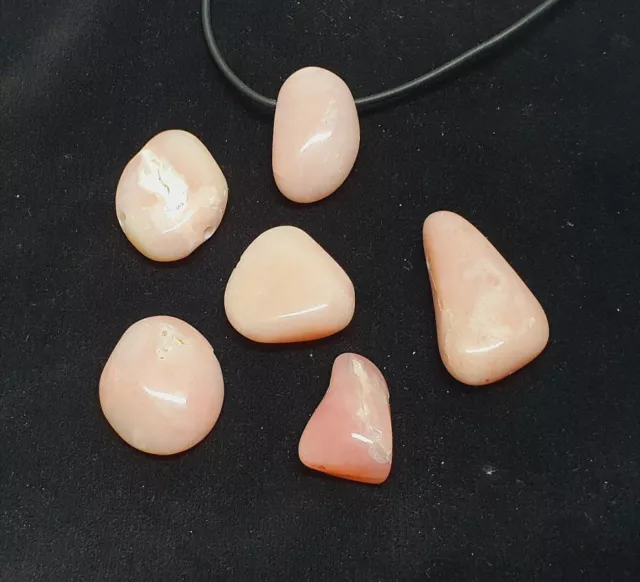 OPAL PINK AUS PERU TROMMELSTEIN ANHÄNGER GEBOHRT,Freeform