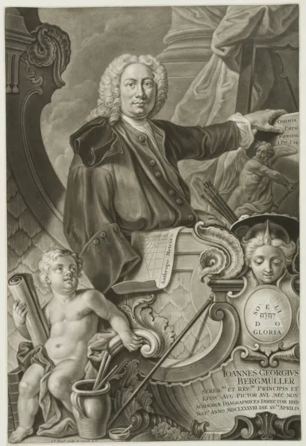 HAID (*1704) nach BERGMÜLLER (*1688), Johann Georg Bergmüller, um 1744, Mezzotin