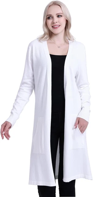 Cardigan Donna Maglione Aperto Frontale - Lavorato A Maglia Grossa, Morbido, Per Autunno, Con Bottoni - Foto 10