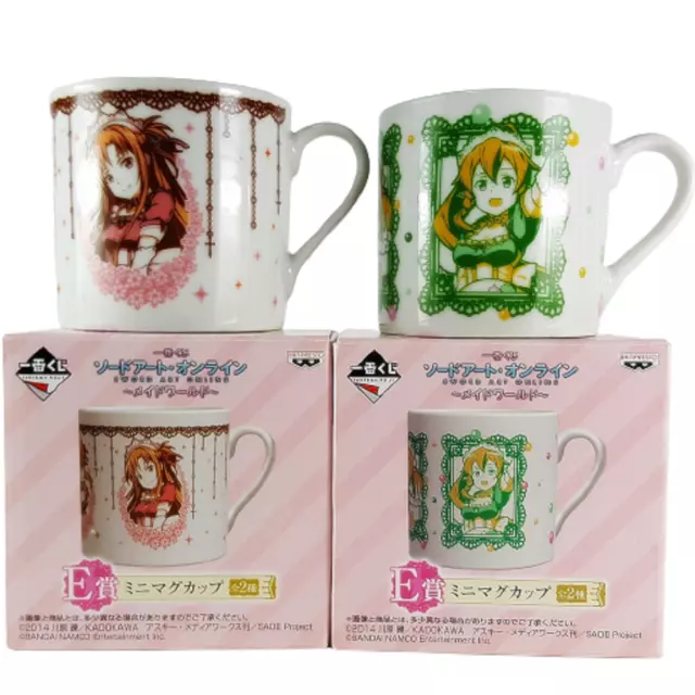 Sword Art Online Maid World Juego de mini tazas Asuna Sinon Yuki Leafa...