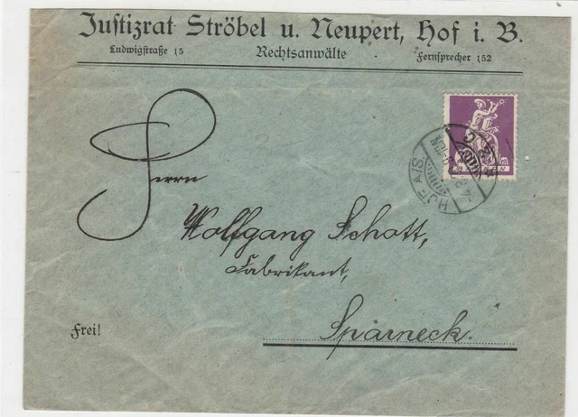 bavaria 1920  stamps cover ref 21305