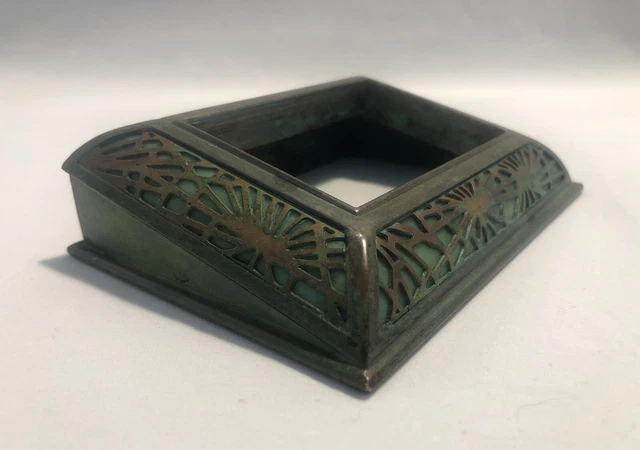 Tiffany Studios Bronze And Favrile Glass Pine Needle Perpetual Calendar Frame Tiffany Studios Bronze And Favrile Glass Pine Needle Perpetual Calendar Frame