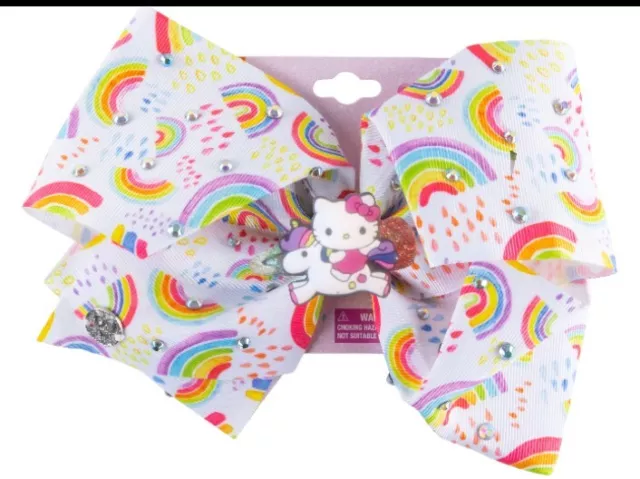 Jojo Siwa Large Rainbow Hair Bow -  Unicorn Rainbow Sanrio Hello Kitty Clip