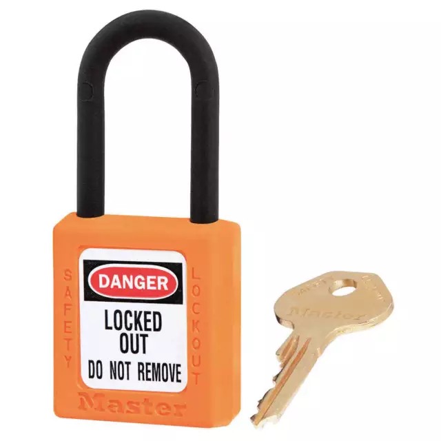 MASTER LOCK 406KAS6ORJ Lockout Padlock,KA,Orange,1-3/4"H,PK6