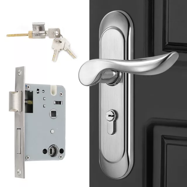 Stainless Steel Security Door Lock Lever Handle Lock Set Privacy Entry Mortise