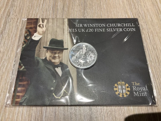 英国 イギリス ￡20 ポンド 銀貨999ag 15.71gチャーチル デザイン SIR WINSTON CHURCHILL £20 Fine Silver Coin The Royal Mint Sealed