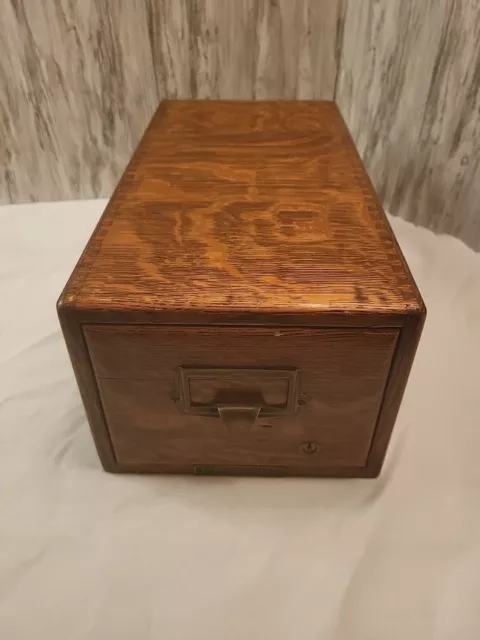 Antique Yawman & Erbe 1 Drawer Desk Top File Cabinet Solid Wood