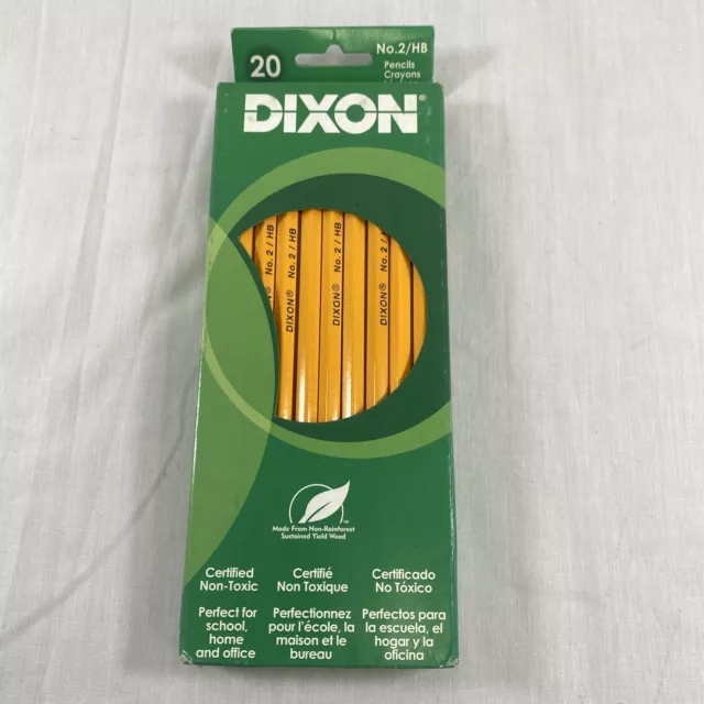 DIXON #2 Pencils 20 Pack HB Wood-Cased w/ Latex Free Eraser Non-Toxic