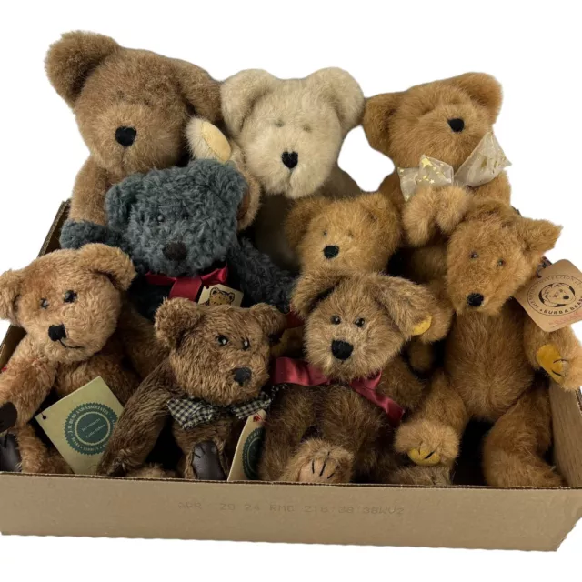 Lot of 9 Boyds Bears 8 to 12 Inch Vintage Jointed Stuffed Animals