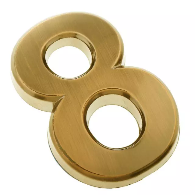 2X Plaque autocollante en plastique doré, plaque de numéro, chiffre 3