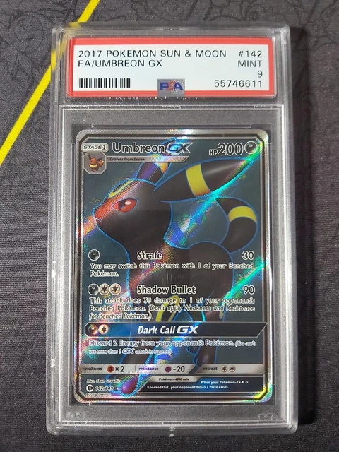 PSA 9 Pokemon Umbreon GX Vollkunst - Sonne & Mond - 142/149