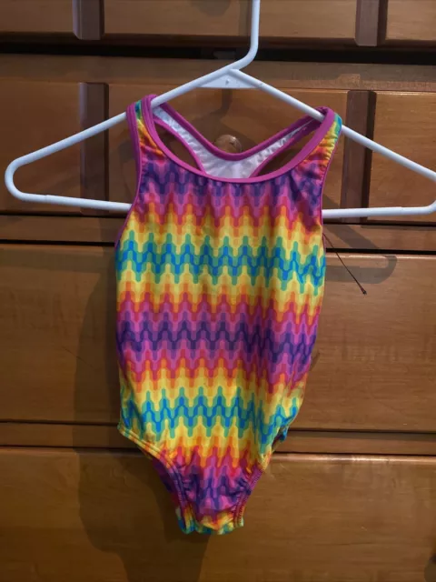 Speedo Rainbow Color Bathing Suit Size Youth Girls 5 (w3)