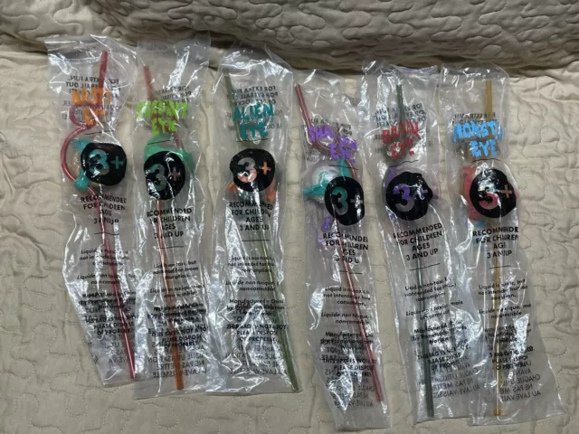Vintage Lot of 6 Taco Bell Crazy Straws Eyes 1996 - 90s NOS