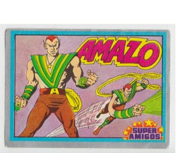 Amazo - Ivo's Android -  Vintage Cromy Trading Sticker Very Rare Argentina 1985