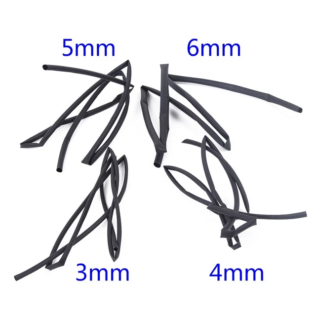 Tubo Flessibile Termoretraibile Nero Isolierung 1 MT 3mm-6mm Ricambio Pratico