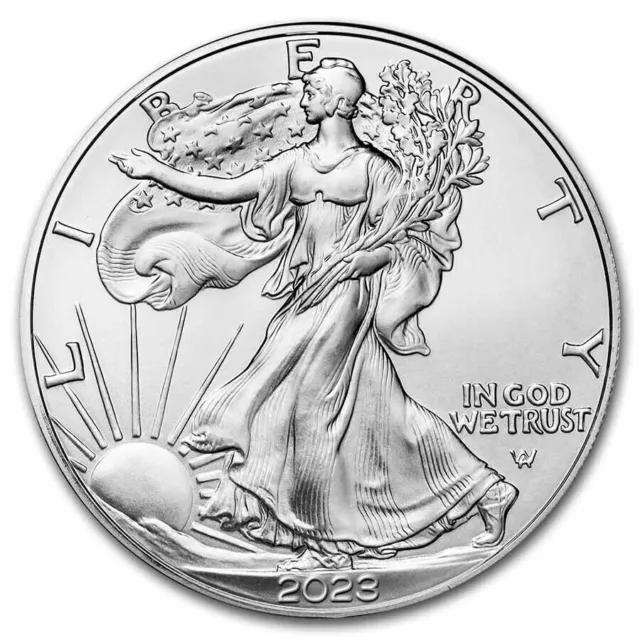 2023 $1 American 1 oz 1 Silver Eagle Coin 999 Fine Silver BU