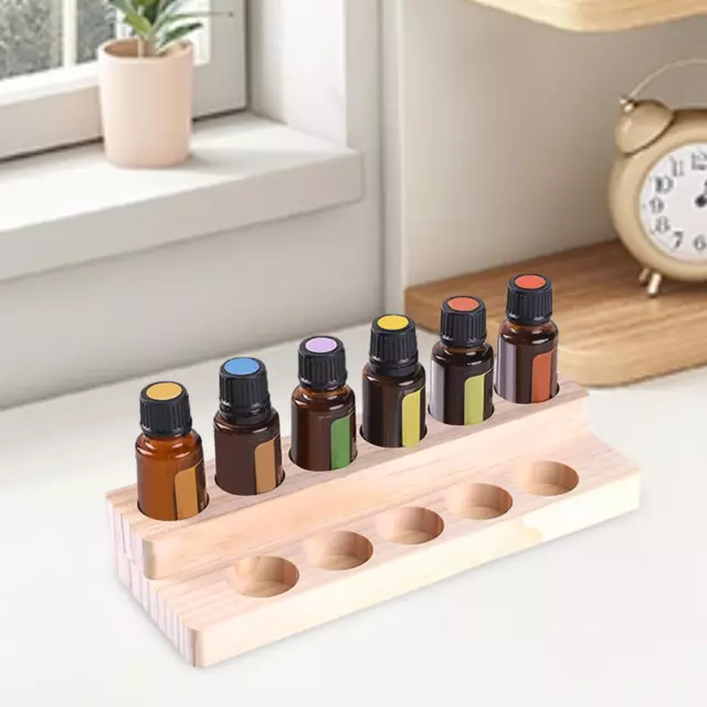 2 Tier Wood Essential Oil Display Stand, Wooden Essential Oil Organizer 11 Slots