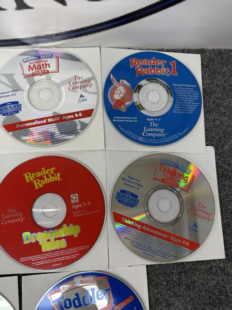 KIDS' CD-ROM LOT of 8 Discs -Phonics, Reader Rabbit School Educational ...