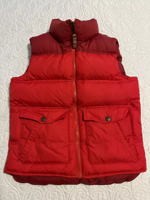 Land's End Two Tone Youth Down Vest Size 7 Red and Maroon Super Nice for Winter!