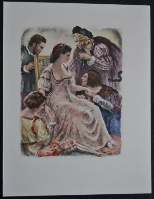 Lithographie Erotique Vers 1950 Femme Nue Erotisme Curiosa Courtisane Exhibition