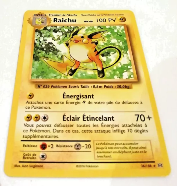 Rare Carte pokémon raichu 100 pv 2016 36/108