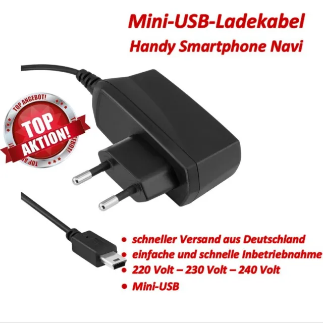 Mini USB Ladegerät Universal für Navi Handy Ladekabel Netzteil Navigationsgerät