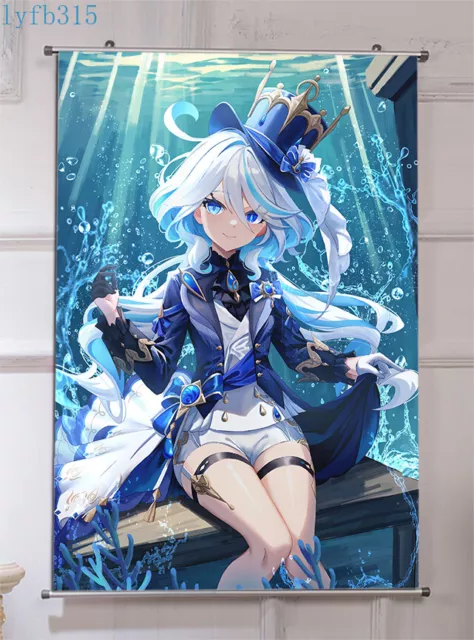 genshin impact furina Anime HD ART Posters Home Decor Wall Scrolls 60X90cm  D9