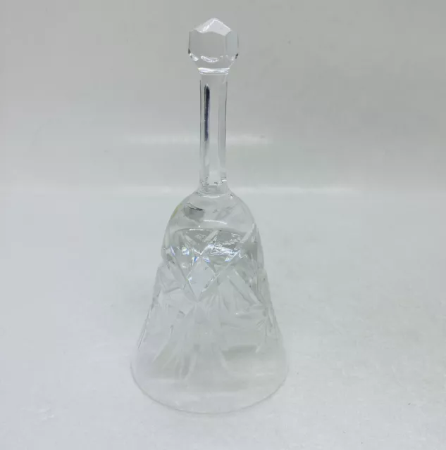 Vintage Crystal Glass Dinner Table Bell 5.5” Geometric Cut Design Art Decor 27 2