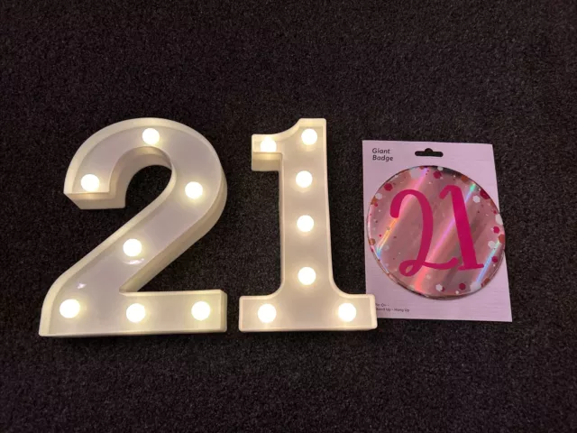 21 21st Birthday Lights And Giant Badge