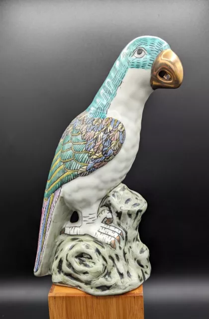 WBI Parrot Ceramic Hand-Painted With Gold Details