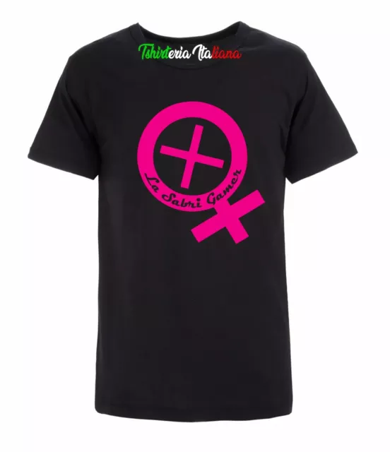 T-shirt LASABRIGAMER - La Sabri Gamer Logo - bianca o nera tutte le taglie