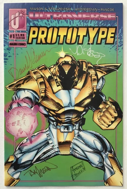 Prototype 1 Ultraverse Malibu SIGNED by Mason Ammerman Pascoe VF+ Combine Ship.