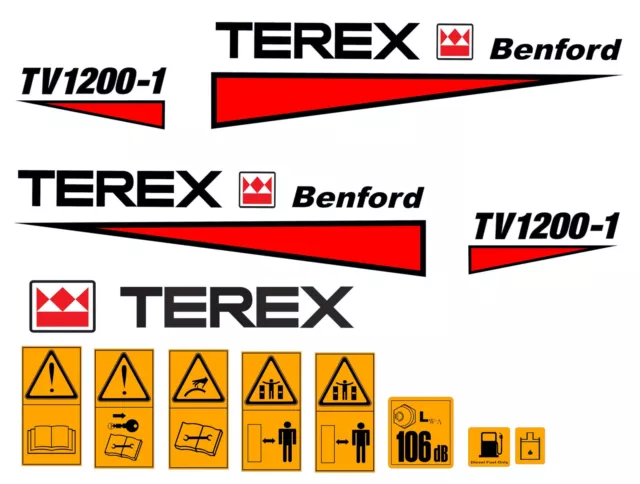 Terex Benford TV1200 Rouleau Autocollant Décalque